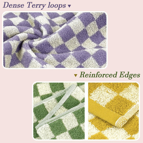 4 Pack, Set 13 29 Inches, 4 Jacquotha Hand Towels for Bathroom Cotton Soft Absorbent for Face Spa Bath Gym Kitchen