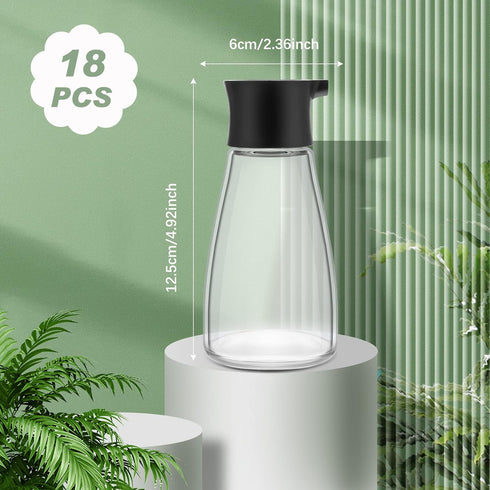 18 Set Tanlade Pcs Soy Sauce Dispenser Leakproof Cruet Dispenser Small Sauce Bottles Glass Soy Container Oil Dispensing