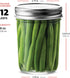 Glass Regular Mouth Mason Jars, 12 Pack, 8 Ounce Jars with Silver Metal Airtight Lids for Food Storage