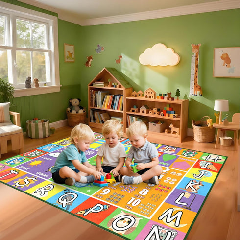 2.5 4 Kid Rug ABC Rugs for Playroom, Alphabet Rug for Bedroom Educational Learn Preschool Rugs Nursery Toddler Kids