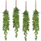 Meiliy 4pcs Faux Succulent Plants Hanging String of Pearls Plant for Home, Kitchen, Office, Wedding, Garden, Craft Art