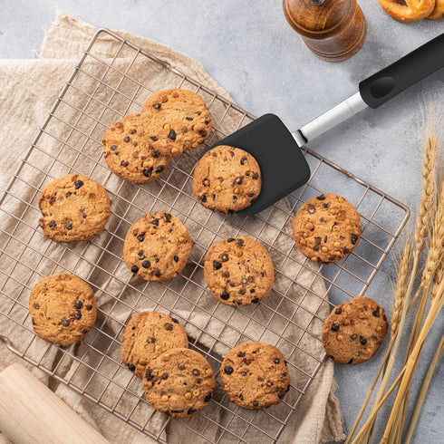 GEEKHOM Silicone Spatula Turner Set of 2, Flexible Kitchen Small Spatulas for Nonstick Cookware, 600°F Heat Resistant