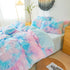 Set 2-Piece Set (1 1 Cozy Set Besfunny Shaggy Fluffy Tie Dye Light Blue Comforter Cover Twin Faux Fur Shaggy Tie Dye