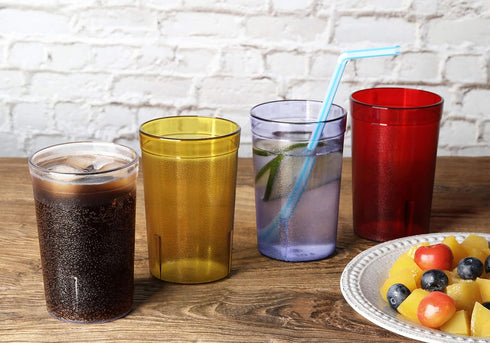 New Star Foodservice Restaurant-Grade Beverage Tumblers, Blue, Set of 12, 8 oz