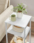 ULET273W14 VASAGLE Side Table, Small End Table, Tall Nightstand for Living Room, Bedroom, Office, Bathroom, White
