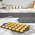 HONGBAKE Mini Muffin Pan, Nonstick 24 Cupcake Tin for Baking, Heavy-duty Gray Tray for Cheesecake
