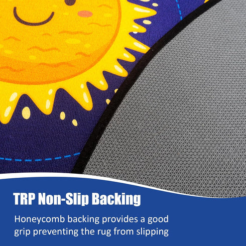 47x47 Boshengya Round Space Rug for Kids Room Solar System Circle Rugs for Bedroom Kids Rugs for Playroom Boys Space