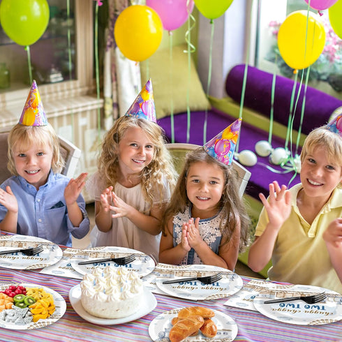 96Pcs 2nd 2 Set 24 Chugga Chugga Two Two Birthday Party Supplies Watercolor Train Year Old Paper Plates and Napkins