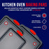 BAKKEN Nonstick Cookie Sheets for Baking, 3-Piece Stackable Carbon Steel Baking Sheet Set