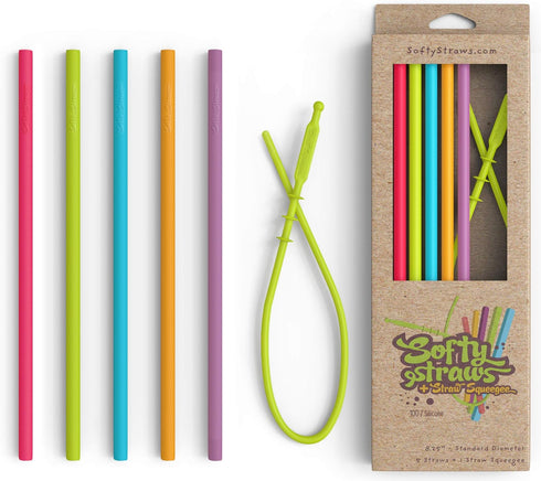 Silicone Straws, Slender Size, BPA Free Non-Rubber, Reusable Drinking Straws for 20 oz Yeti Tumbler, Safe for Kids