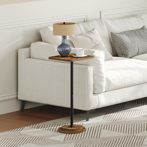 BF171BZ01 HOOBRO Drink Table, Small Square Side Table, Coffee Martini Table with Pedestal, Accent Nightstand for Small