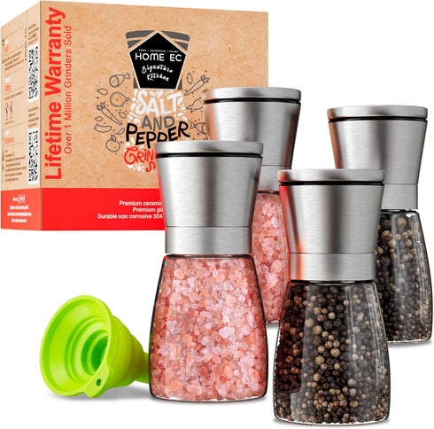 Home EC Original Stainless Steel Sea Salt and Pepper Grinder Set of