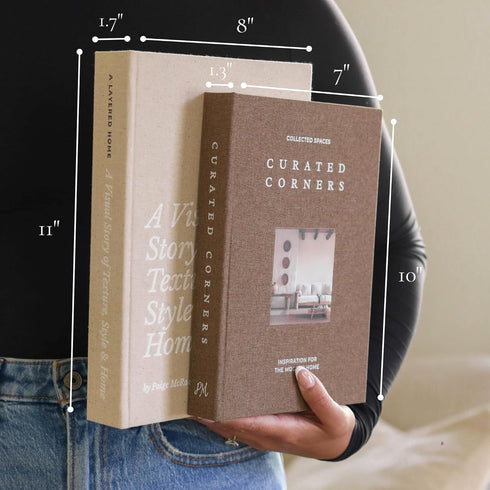 2 Decorative Books for Home Decor - Linen Fake Books for Decorating Bookshelf, Coffee Table, Shelves - Faux Book Box