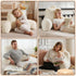 Jillche Bed Cozy Faux Fur Reading Pillow for Bed/Couch/Floor/Dorm, Great Back Pillow for Bed Sitting Up, Fluffy Fur Bed
