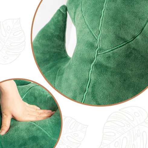 Set 2 3D 18"& 14" Set AELS of Leaves Decorative Throw Pillows, Monstera Deliciosa Plush Pillow for Plant Lovers Garden