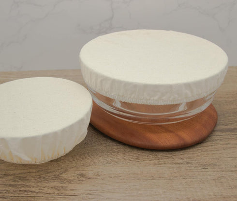 4 Pack Organic Reusable Cloth Sourdough Bowl Cover, Fits 5 -8.5 Diameter Bowls & Jars - Unbleached for Fermentation