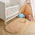 2.6' 5.3', LOCHAS Bedroom Rug x Beige Fluffy Shaggy Area Rug for Bedroom Bedside, Soft Oval Throw Rugs Carpet for Kids