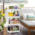SPACEKEEPER 4-Tier Mobile Shelving Unit, Bathroom Rolling Cart Utility Storage Organizer Shelf for Kitchen, Living