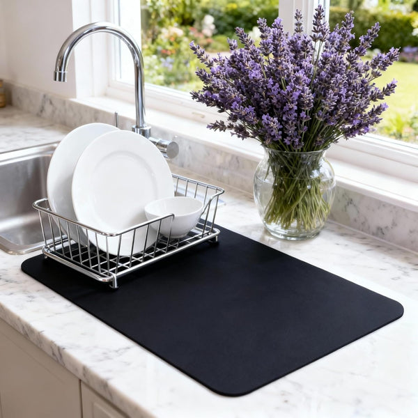Dish Drying Mat Super Absorbent 12" x 18" Coffee Mat for Countertops