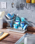 Consumest Sink Caddy, Kitchen Sponge Holder + Dish Brush Holder with Drip Tray for Countertop, Stainless Steel Rustproof