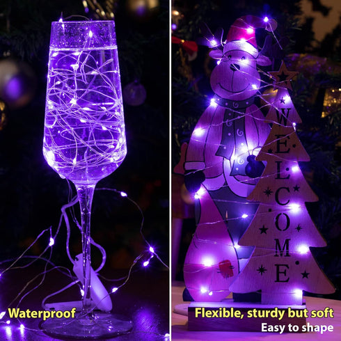 12 Pack 7ft 20LED HXWEIYE Fairy Lights Battery Operated, Mini Twinkle String Light for Mason Jar DIY Wedding Table