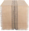 DII Jute Burlap Collection Table Runner, 14x108, Kitchen Tabletop with Middle Stripe Gray