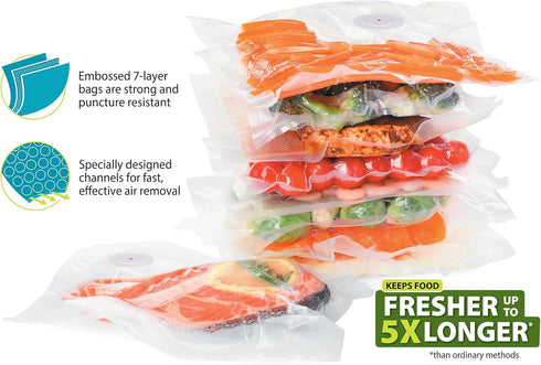Presto 09513 Quart-Size Vacuum Zipper Bags with Ports, FreshDaddy