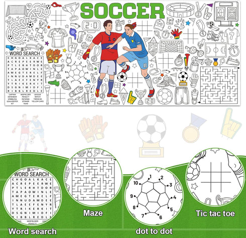 Soccer Giant Coloring Poster Football Large Versatile Activity Drawing Paper Coloring Tablecloth DIY Sport Theme Game
