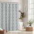 Biscaynebay Extra Long Textured Fabric Shower Curtains 72" W x 84" L, Silver Grey Morocco Pearl Printed Luxury