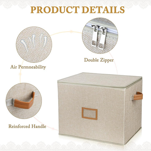 Wedding Dress Storage Box - Preservation Box with Lid, Foldable Acid-Free Organizer with Gloves and Acid-Free Paper,