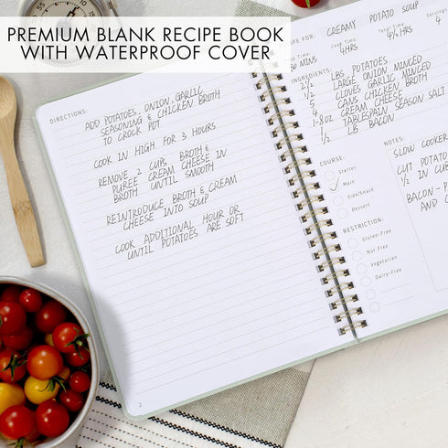 ZICOTO Aesthetic Blank Recipe Book - The Perfect Notebook to Organize Your Own Recipes