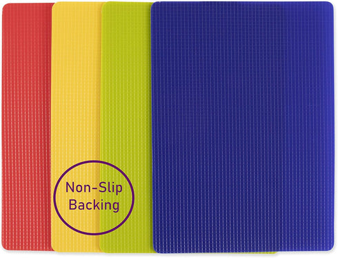 Dexas Heavy Duty Grippmat Flexible Cutting Board Set, 4 Pieces, 8 x 11 inches