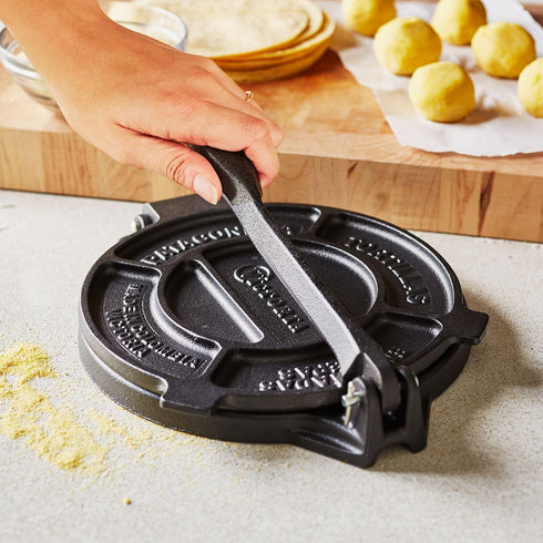 Creative Home & Kitchen Cast Iron Tortilla Press, 8", Black