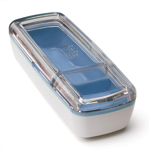 Joie Snack On The Go Divided Container - Two Compartment Storage Box Keeps Foods Separate, Leakproof and Airtight