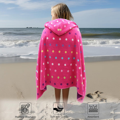 ORIGINAL KIDS 100% -26x50- Hooded Bath Towel Wrap - Cotton Jacquard Reversible Large Hooded Kids Towel - Toddler Shower