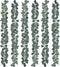 PARTY JOY 6Pcs Faux Silk Eucalyptus Garland, Artificial Vines for Wedding Backdrop Arch Wall Decor