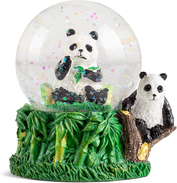 Elanze Designs Bamboo Forest Panda Bear, Black and White Leaves Trees Foliage, 3 x 3 Miniature Sturdy Resin Stone 45MM