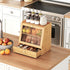 2-Tier Countertop YL21MB01 HOOBRO Bread Box, Bamboo Bread Box Storage Container with Drawer, Kitchen Food Storage Box
