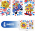 Mfault 4th of July Patriotic Window Clings 4 Sheets, America USA Sunflower Flower Floral Blue Truck Stickers Decal Decorations, American Flag Mason Jar Hat Stars Stripes Home Kitchen Decor