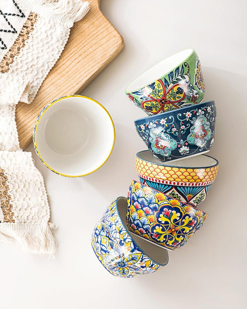 8 Oz, Set 6, HENXFEN LEAD Bouillon Cups Small Bowls for Dessert, Yogurt, Dips, Ice Cream, Dipping Sauce Bowls