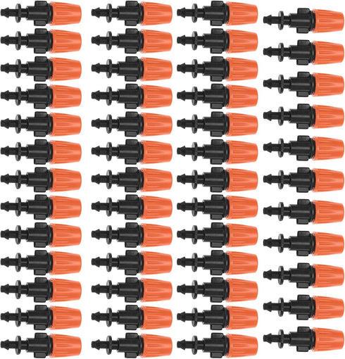 Zerone 50 Pcs Misting Nozzles for Drip Irrigation, Adjustable Atomizer Sprinkler Head Kits