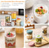 MOLADRI 16 oz/480 ml 4 Pack Glass Storage Canister with Airtight Lid, Clear Overnight Oats Containers, Cute Decorative