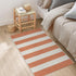 OJIA 24"x35" Front Door Mat, Cotton Woven Washable Orange Striped Porch Rug for Indoor Outdoor