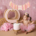 1st Girl Pink Theme Birthday High Chair Banner - Boho First Birthday Cake Smash Photo Decor (PINK ONE HF)