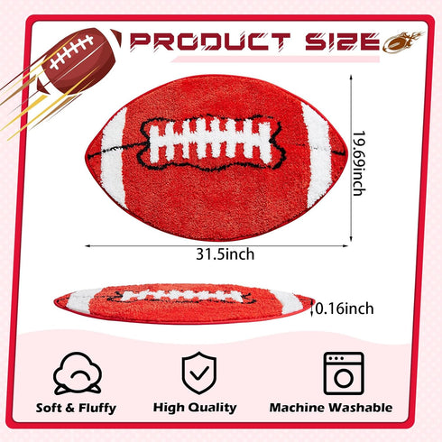 32x20, Funtery Football Rug for Boys and Sports Fan Room Decor Play Area Non Slip Mat Sports Area Rug Plush Carpet