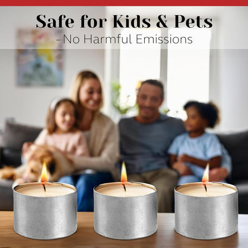 Tea Light Candles in Metal Cups - 250 Bulk White Unscented Votive Candles, 4.5 Hours Long Burning for Romantic Dinner