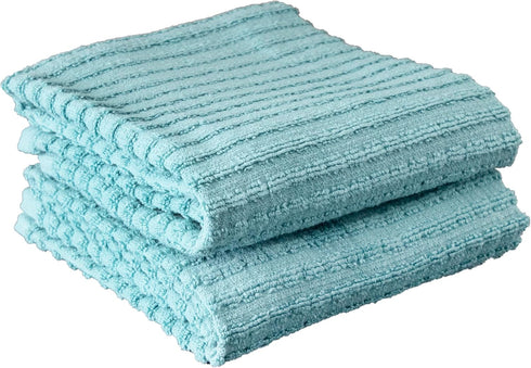 Ritz Royale Collection 100% Combed Terry Cotton Kitchen Towel Set, Highly Absorbent, Oversized, 28" x 18", 2-Pack, Dew