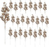 Huisipool 24 Pieces Christmas Glitter Berries Stems Artificial Berry Twig Stem Berry Picks
