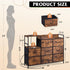 8 WLIVE TV Stand Dresser with Charging Station, Entertainment Center with Fabric Drawer, TV Media Console Table,Open