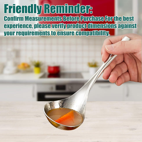Small Ladle, 8’’ Sauce Gravy Soup Spoon, Hollow Handle, SUS 304 Stainless Steel, 1 Pack (Color: Silver)